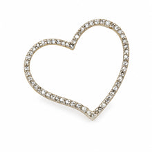 Load image into Gallery viewer, 14k White Gold Heart Diamond Pendant Necklace (58 Stones)