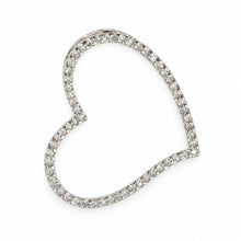 Load image into Gallery viewer, 14k White Gold Heart Diamond Pendant Necklace (58 Stones)