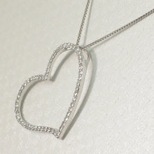 Load image into Gallery viewer, 2400535-14k-Solid-White-Gold-Love-Heart-Round-Diamond-Pendant-Necklace