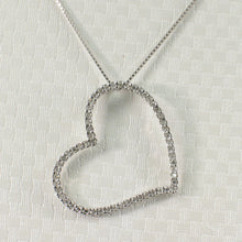 Load image into Gallery viewer, 2400536-14k-White-Gold-Diamonds-Beautiful-Love-Heart-Pendant-Necklace