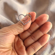 Load image into Gallery viewer, 14k White Gold Love Heart Diamond Pendant Necklace (58 Stones)