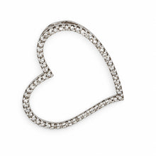 Load image into Gallery viewer, 14k White Gold Love Heart Diamond Pendant Necklace (58 Stones)