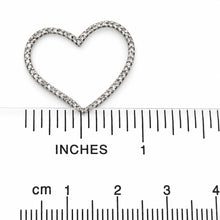 Load image into Gallery viewer, 14k White Gold Love Heart Diamond Pendant Necklace (58 Stones)