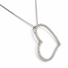 Load image into Gallery viewer, 14k White Gold Love Heart Diamond Pendant Necklace (58 Stones)