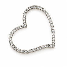 Load image into Gallery viewer, 14k White Gold Love Heart Diamond Pendant Necklace (58 Stones)