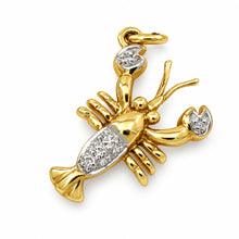 Load image into Gallery viewer, 14k Solid Yellow Gold Lobster Diamond Pendant Necklace