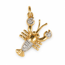 Load image into Gallery viewer, 14k Solid Yellow Gold Lobster Diamond Pendant Necklace
