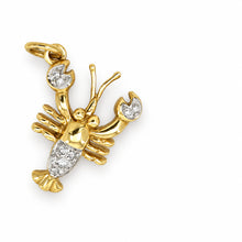 Load image into Gallery viewer, 14k Solid Yellow Gold Lobster Diamond Pendant Necklace