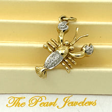 Load image into Gallery viewer, 2400540-14k-Solid-Yellow-Gold-Lobster-Sparkling-Genuine-Diamond-Pendant