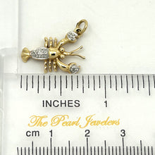 Load image into Gallery viewer, 2400540-14k-Solid-Yellow-Gold-Lobster-Sparkling-Genuine-Diamond-Pendant