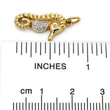 Load image into Gallery viewer, 14k Solid Yellow Gold Seahorse Diamond Pendant Necklace