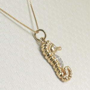 2400550-Diamond-Seahorse-Pendant-Necklace-14k-Yellow-Solid-Gold