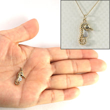 Load image into Gallery viewer, 2400550-Diamond-Seahorse-Pendant-Necklace-14k-Yellow-Solid-Gold