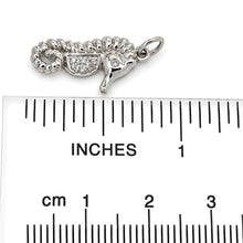 Load image into Gallery viewer, 14k Solid White Gold Seahorse Diamond Pendant