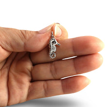 Load image into Gallery viewer, 14k Solid White Gold Seahorse Diamond Pendant