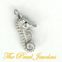 Load image into Gallery viewer, 2400555-Diamond-Seahorse-Pendant-14k-White-Solid-Gold