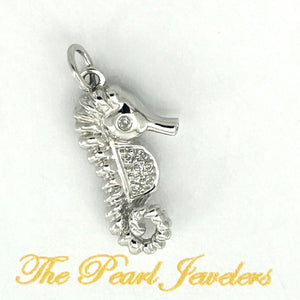 2400555-Diamond-Seahorse-Pendant-14k-White-Solid-Gold