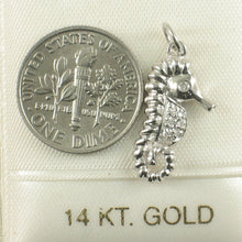 Load image into Gallery viewer, 2400555-Diamond-Seahorse-Pendant-14k-White-Solid-Gold