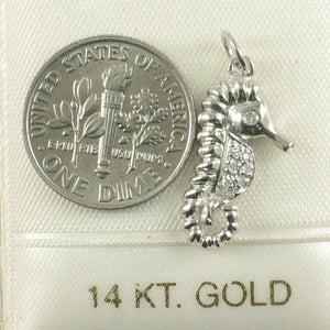 2400555-Diamond-Seahorse-Pendant-14k-White-Solid-Gold