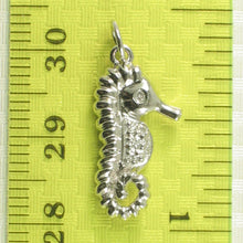 Load image into Gallery viewer, 2400555-Diamond-Seahorse-Pendant-14k-White-Solid-Gold