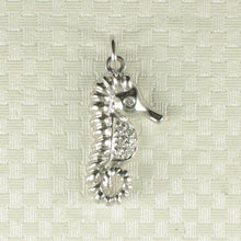 Load image into Gallery viewer, 2400555-Diamond-Seahorse-Pendant-14k-White-Solid-Gold