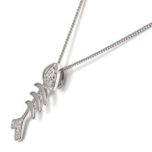 Load image into Gallery viewer, 14k Solid White Gold Fish Skeleton Diamond Pendant Necklace