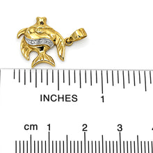 Load image into Gallery viewer, 14k Solid Yellow Gold Marine Fish Diamond Pendant Necklace
