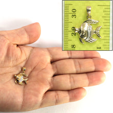 Load image into Gallery viewer, 2400590-Beautiful-14k-Solid-Yellow-Gold-Marine-Fish-Diamonds-Pendant