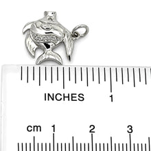 Load image into Gallery viewer, 14k Solid White Gold Marine Fish Diamond Pendant Necklace