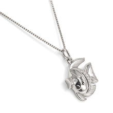 Load image into Gallery viewer, 14k Solid White Gold Marine Fish Diamond Pendant Necklace