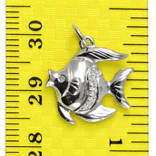 Load image into Gallery viewer, 14k Solid White Gold Marine Fish Diamond Pendant Necklace