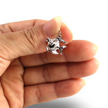 Load image into Gallery viewer, 14k Solid White Gold Marine Fish Diamond Pendant Necklace