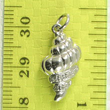 Load image into Gallery viewer, 2400606-14k-White-Gold-Diamonds-Beautiful-Unique-Conch-Pendant-Necklace