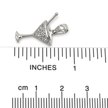 Load image into Gallery viewer, 14k Solid White Gold Cocktail Cup Diamond Pendant Necklace