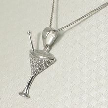 Load image into Gallery viewer, 2400635-Beautiful-Cocktail-Cup-14k-Solid-White-Gold-Diamond-Pendant-Necklace