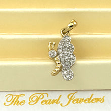 Load image into Gallery viewer, 2400640-14k-Solid-Yellow-Gold-Butterfly-Genuine-Diamond-Pendant