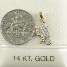 Load image into Gallery viewer, 2400640-14k-Solid-Yellow-Gold-Butterfly-Genuine-Diamond-Pendant