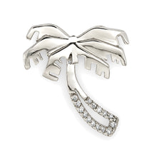 Load image into Gallery viewer, 14k Solid White Gold Coconut Tree Diamond Pendant Necklace