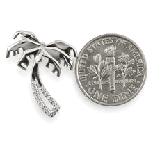 Load image into Gallery viewer, 14k Solid White Gold Coconut Tree Diamond Pendant Necklace