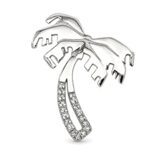 Load image into Gallery viewer, 14k Solid White Gold Coconut Tree Diamond Pendant Necklace