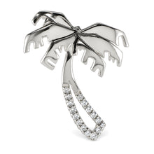 Load image into Gallery viewer, 14k Solid White Gold Coconut Tree Diamond Pendant Necklace