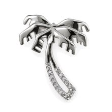 Load image into Gallery viewer, 14k Solid White Gold Coconut Tree Diamond Pendant Necklace