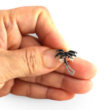 Load image into Gallery viewer, 14k Solid White Gold Coconut Tree Diamond Pendant Necklace