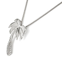 Load image into Gallery viewer, 14k Solid White Gold Coconut Tree Diamond Pendant Necklace