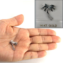 Load image into Gallery viewer, 2400655-14k-Solid-White-Gold-Diamond-Hawaiian-Tradition-Coconut-Tree-Pendant