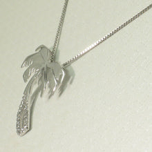 Load image into Gallery viewer, 14k Solid White Gold Coconut Tree Diamond Pendant Necklace