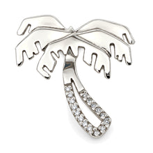 Load image into Gallery viewer, 14k Solid White Gold Coconut Tree Diamond Pendant Necklace