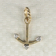 Load image into Gallery viewer, 2400680-Beautiful-Unique-14K-Solid-Yellow-Gold-Diamond-Anchor-Pendant-Necklace