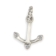 Load image into Gallery viewer, 14k Solid White Gold Anchor Diamond Pendant Necklace