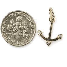 Load image into Gallery viewer, 14k Solid White Gold Anchor Diamond Pendant Necklace